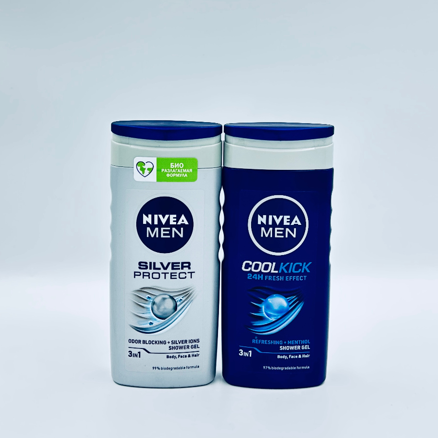 NIVEA MEN 3 в 1  гель для душа для тела, лица, волос 250 мл - 1365 тг